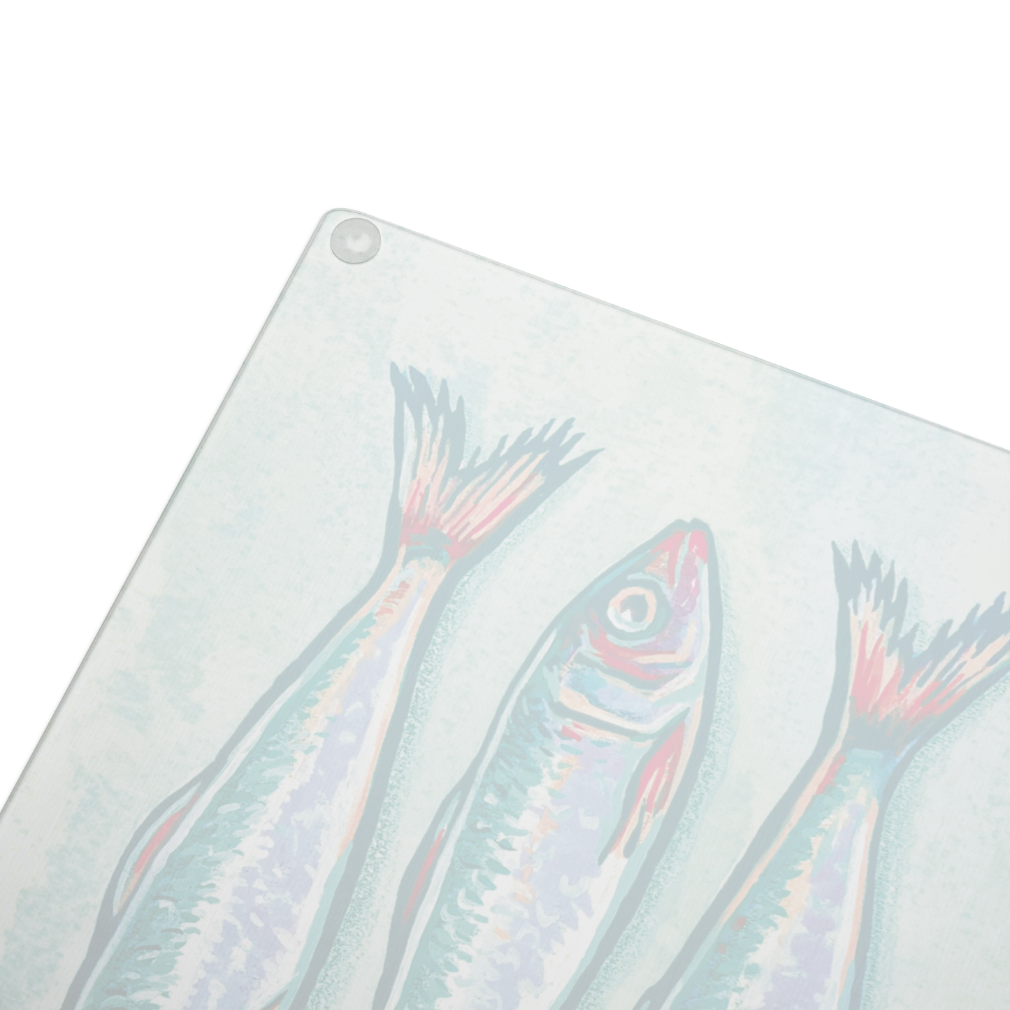 Sardines 8"x11" tempered glass cutting board