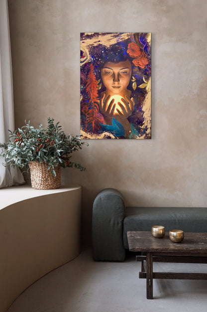 Light, Being - mixed media painting