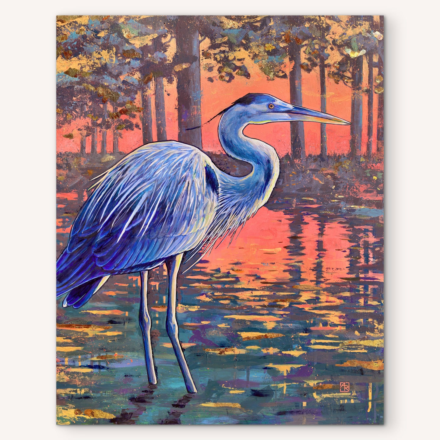 Eventide Aglow - mixed media painting