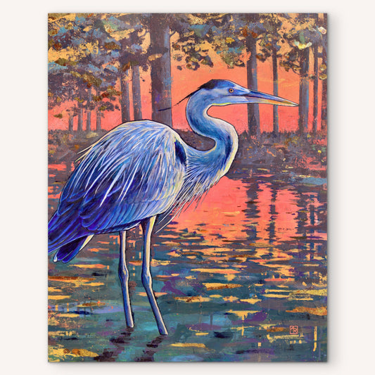 Eventide Aglow - mixed media painting on wood panel