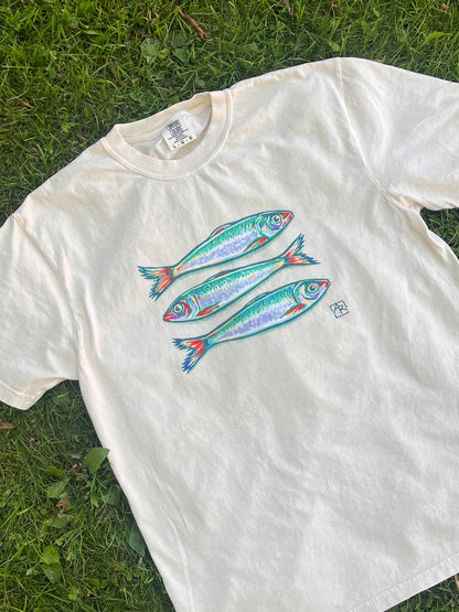 Sardines unisex garment-dyed heavyweight t-shirt