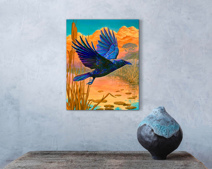 Evening’s Messenger - acrylic painting on wood panel