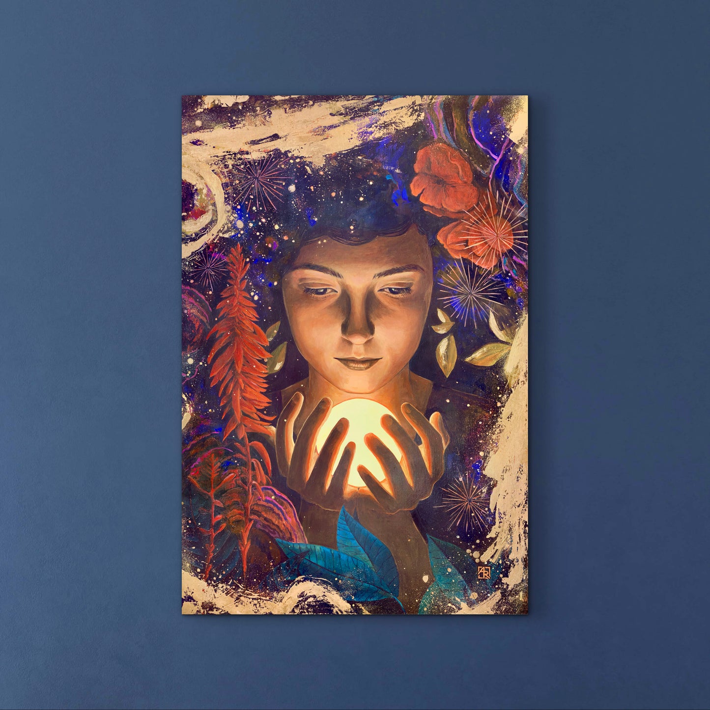 Light, Being - mixed media painting