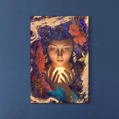 Light, Being - mixed media painting