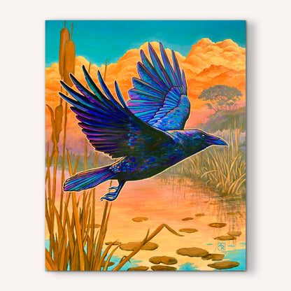 Evening’s Messenger - acrylic painting on wood panel
