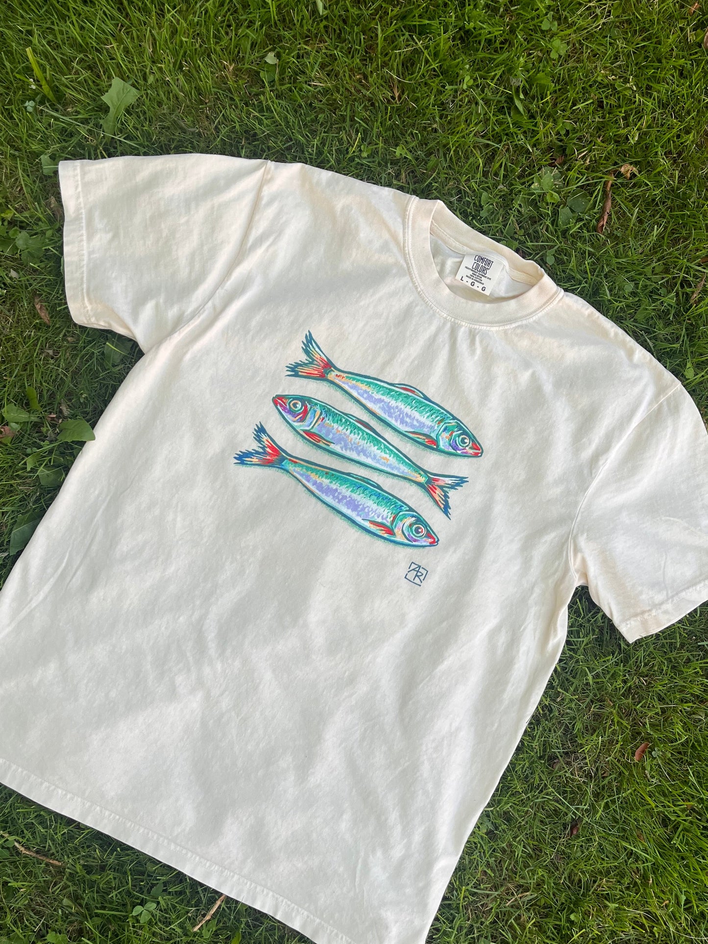 Sardines unisex garment-dyed heavyweight t-shirt