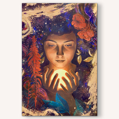 Light, Being - mixed media painting