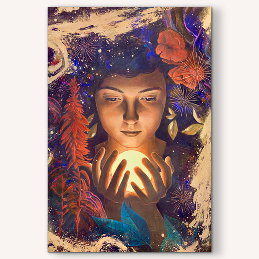 Light, Being - mixed media painting