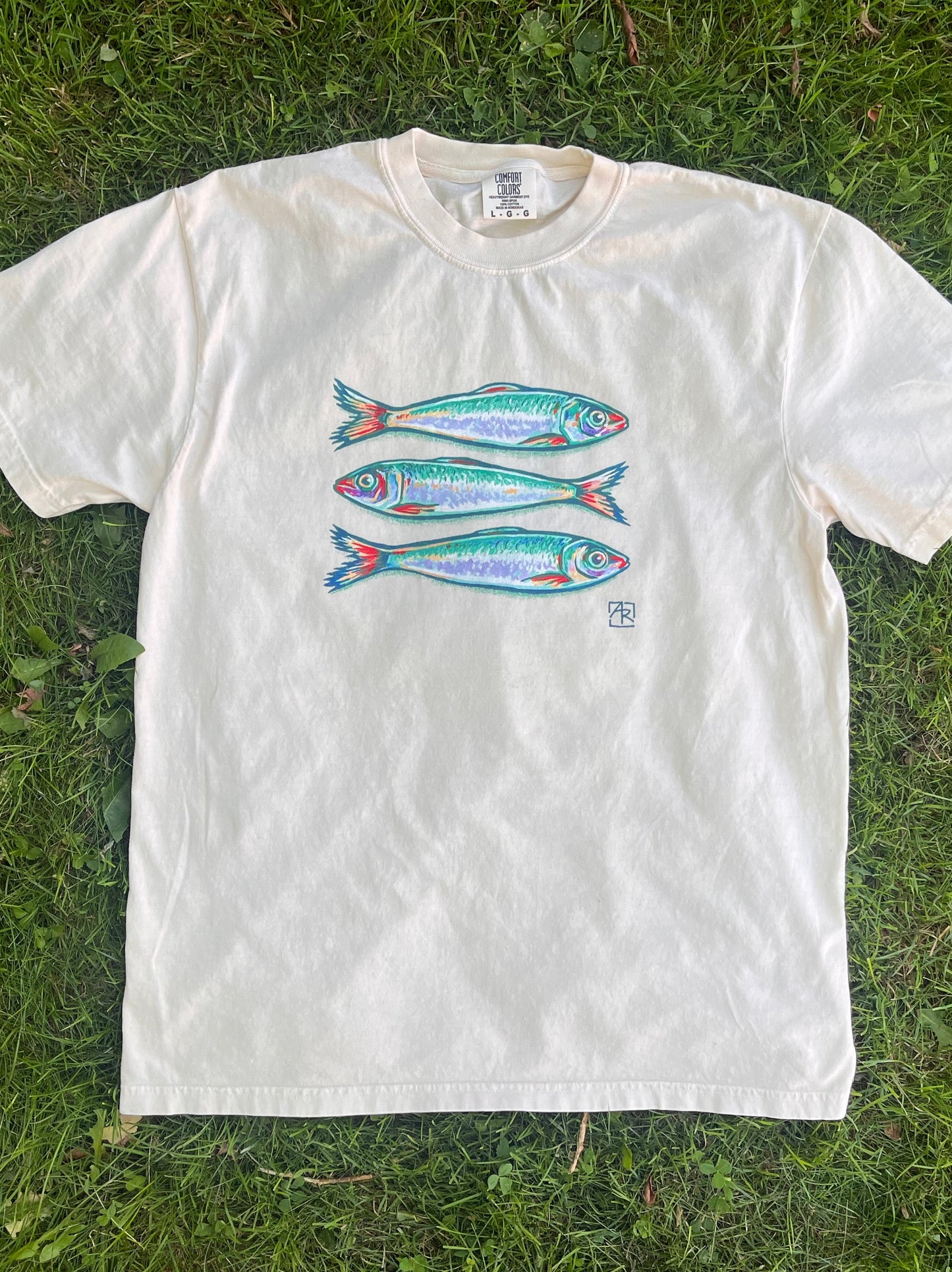 Sardines unisex garment-dyed heavyweight t-shirt