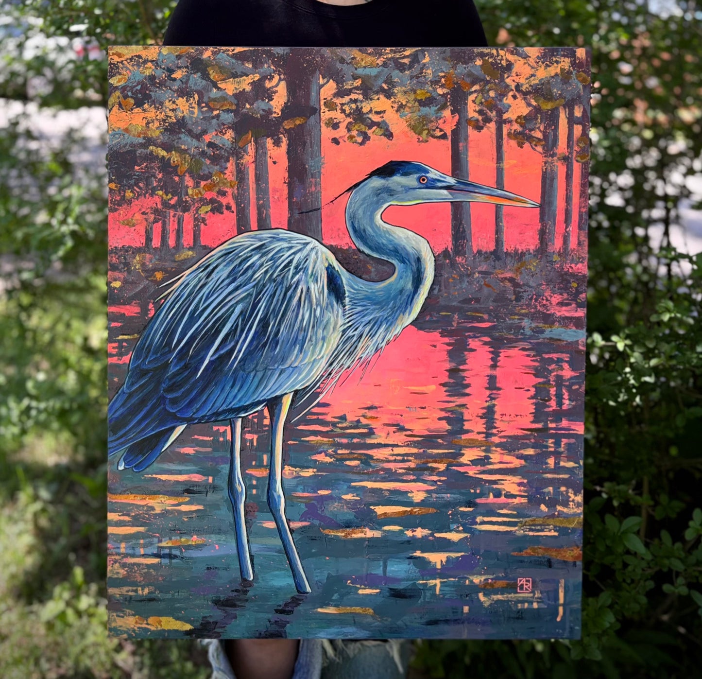 Eventide Aglow - mixed media painting