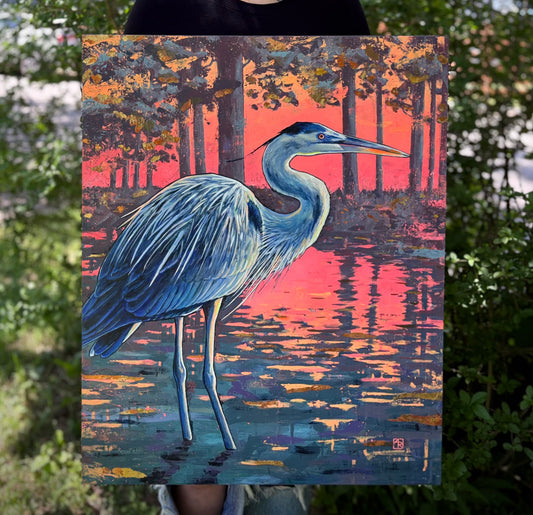 Eventide Aglow - mixed media painting