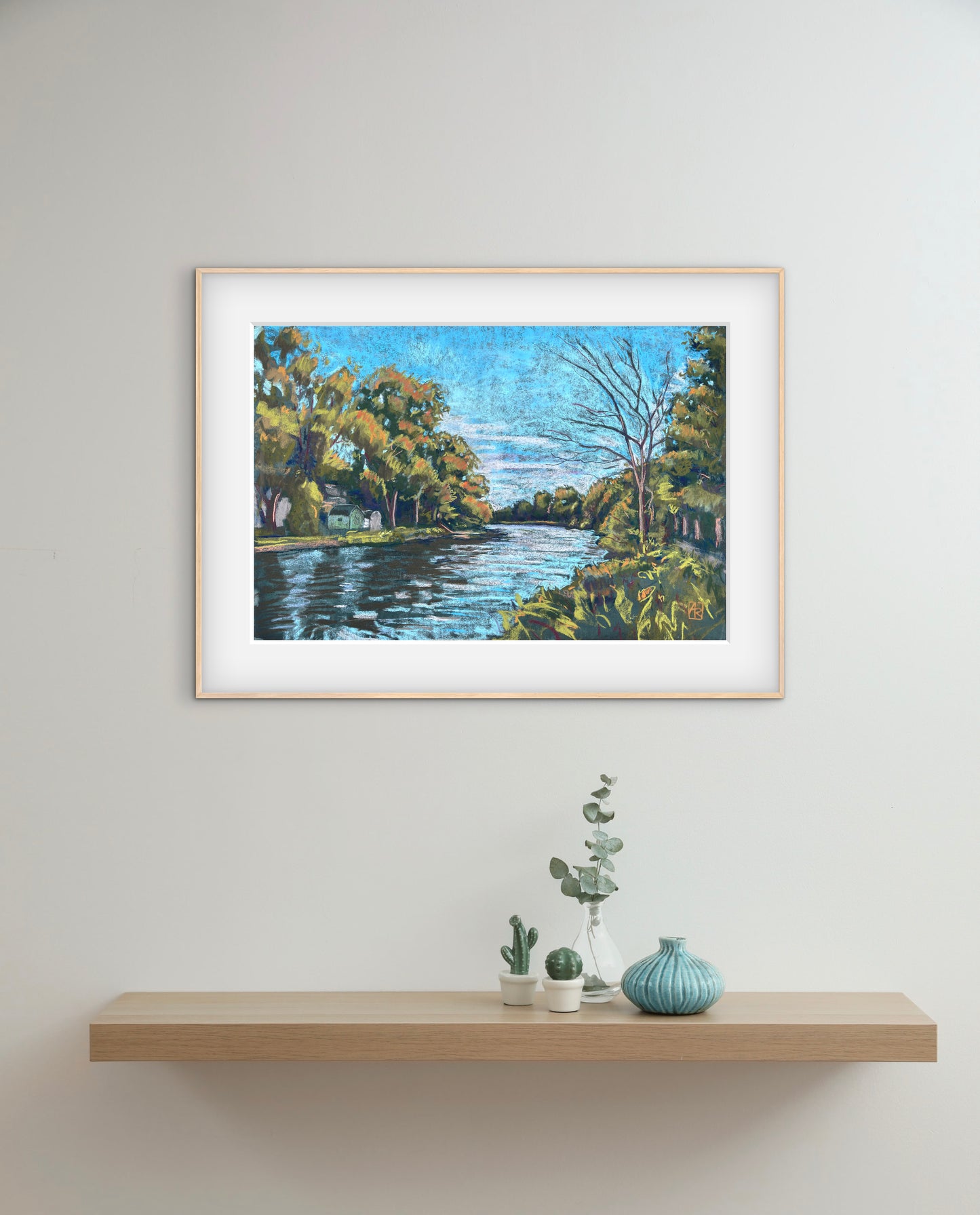 The Bend (Erie Canal) - pastel painting on paper