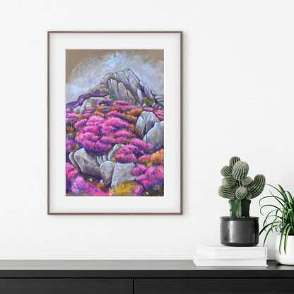 Great Heights I - mixed media painting on paper