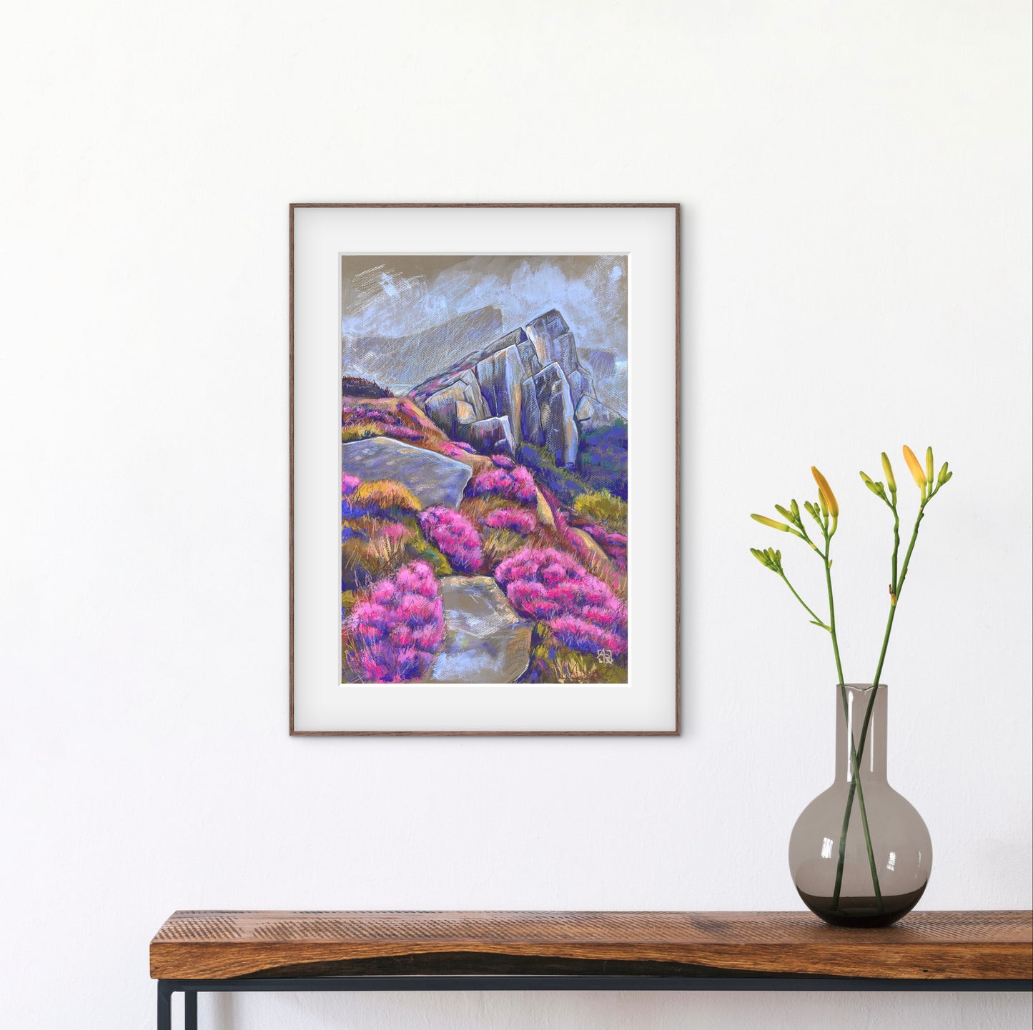 Great Heights II - mixed media painting on paper