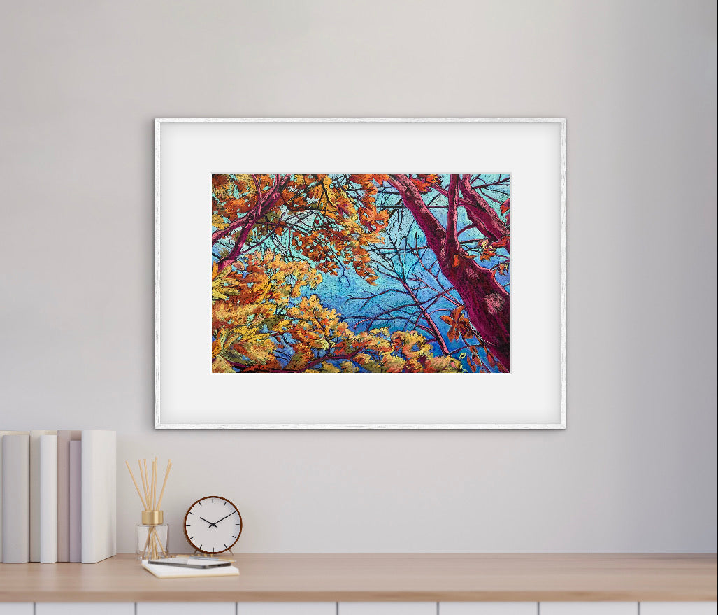 Autumn Hike - pastel painting on paper