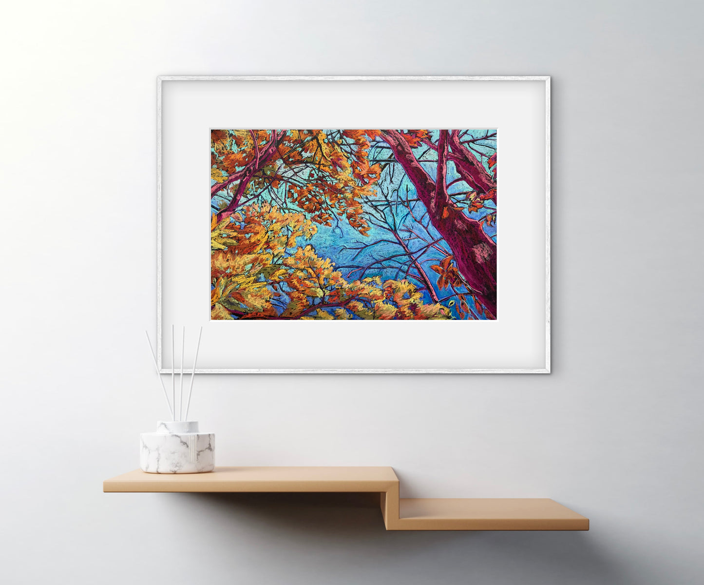 Autumn Hike - pastel painting on paper