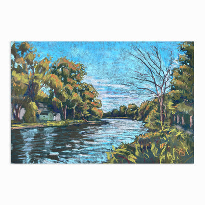 The Bend (Erie Canal) - pastel painting on paper