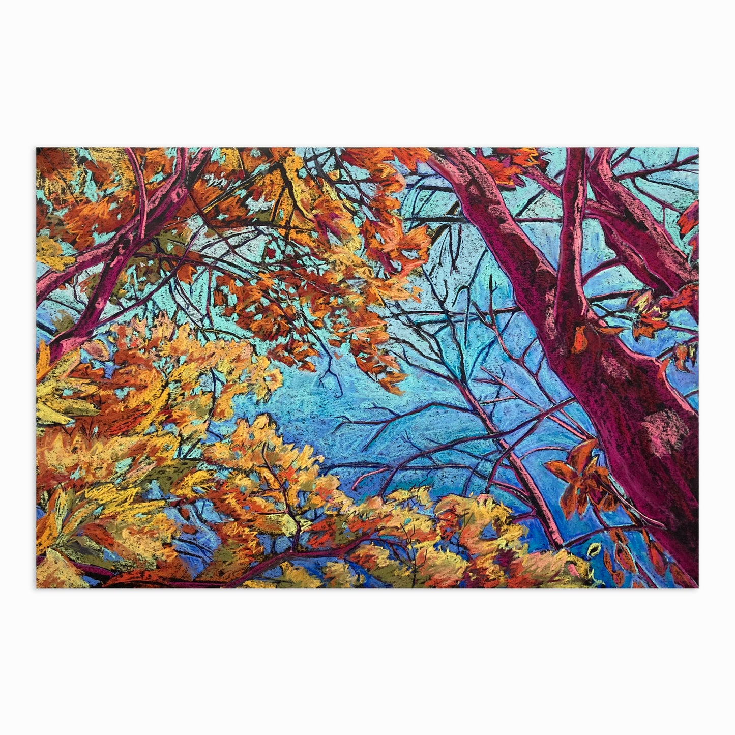 Autumn Hike - pastel painting on paper