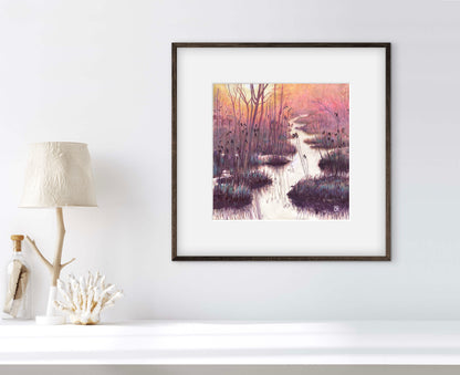 Early Morning Quiet - mixed media painting on paper