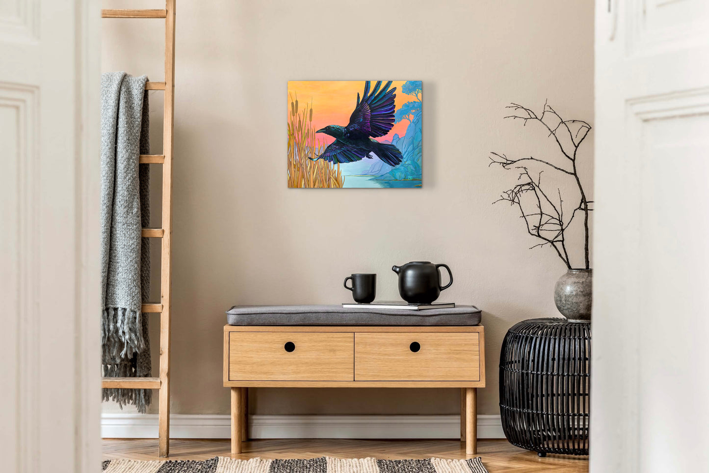 Morning's Messenger - acrylic painting on wood panel