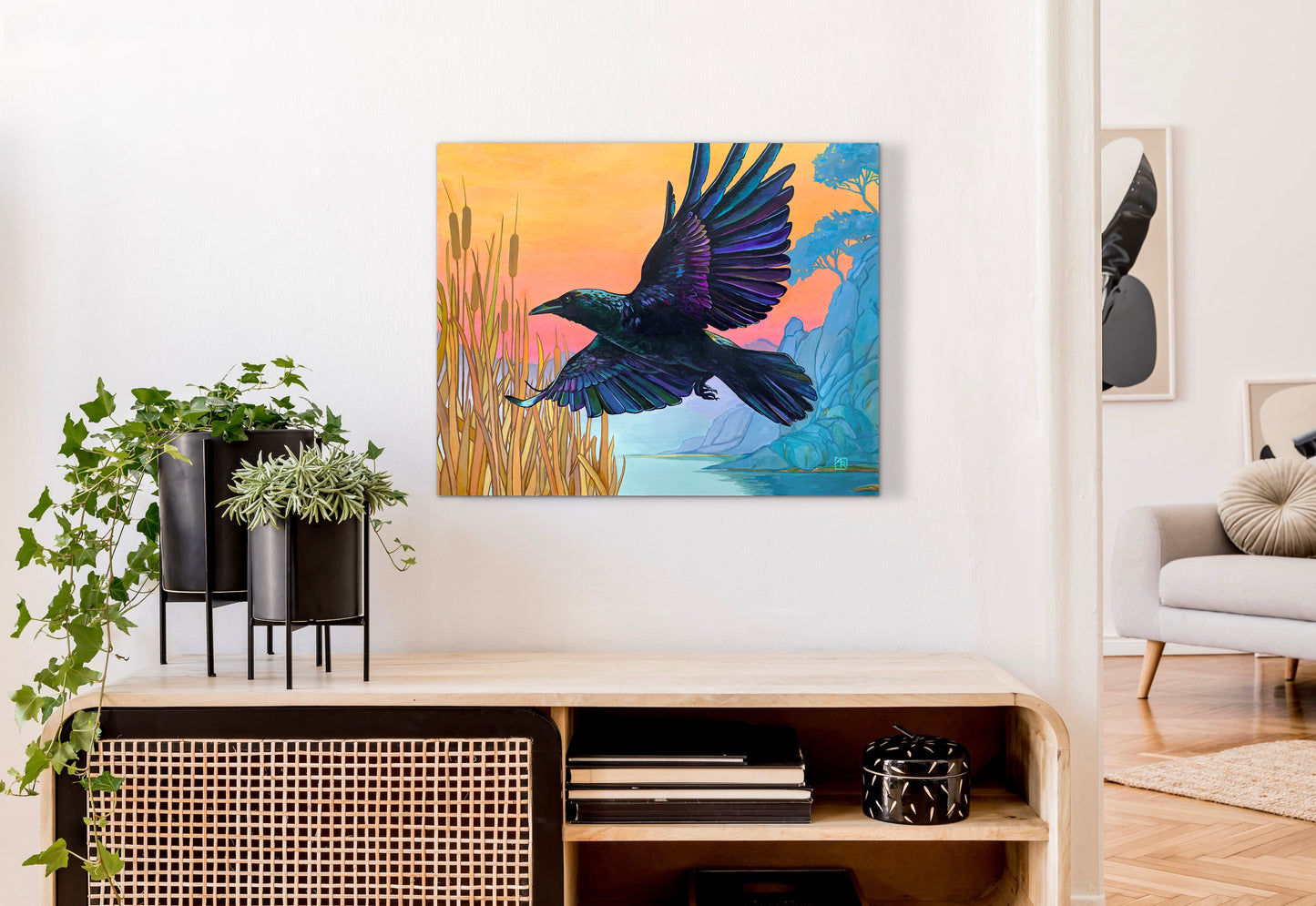 Morning's Messenger - acrylic painting on wood panel