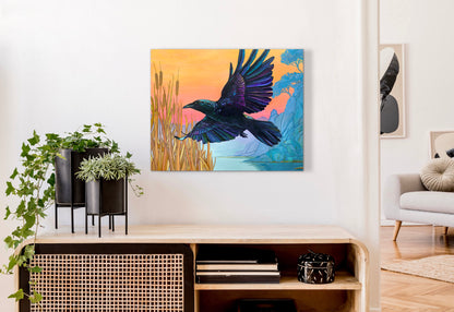 Morning's Messenger - acrylic painting on wood panel