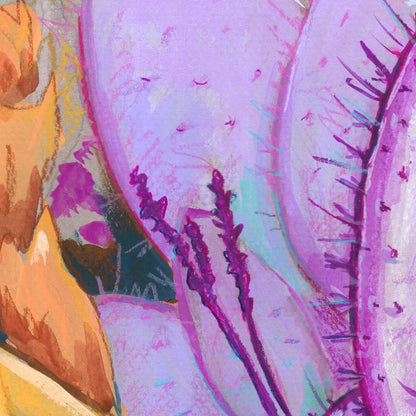 'Vision Quest' bunny rabbit desert cactus archival giclée print on cotton paper