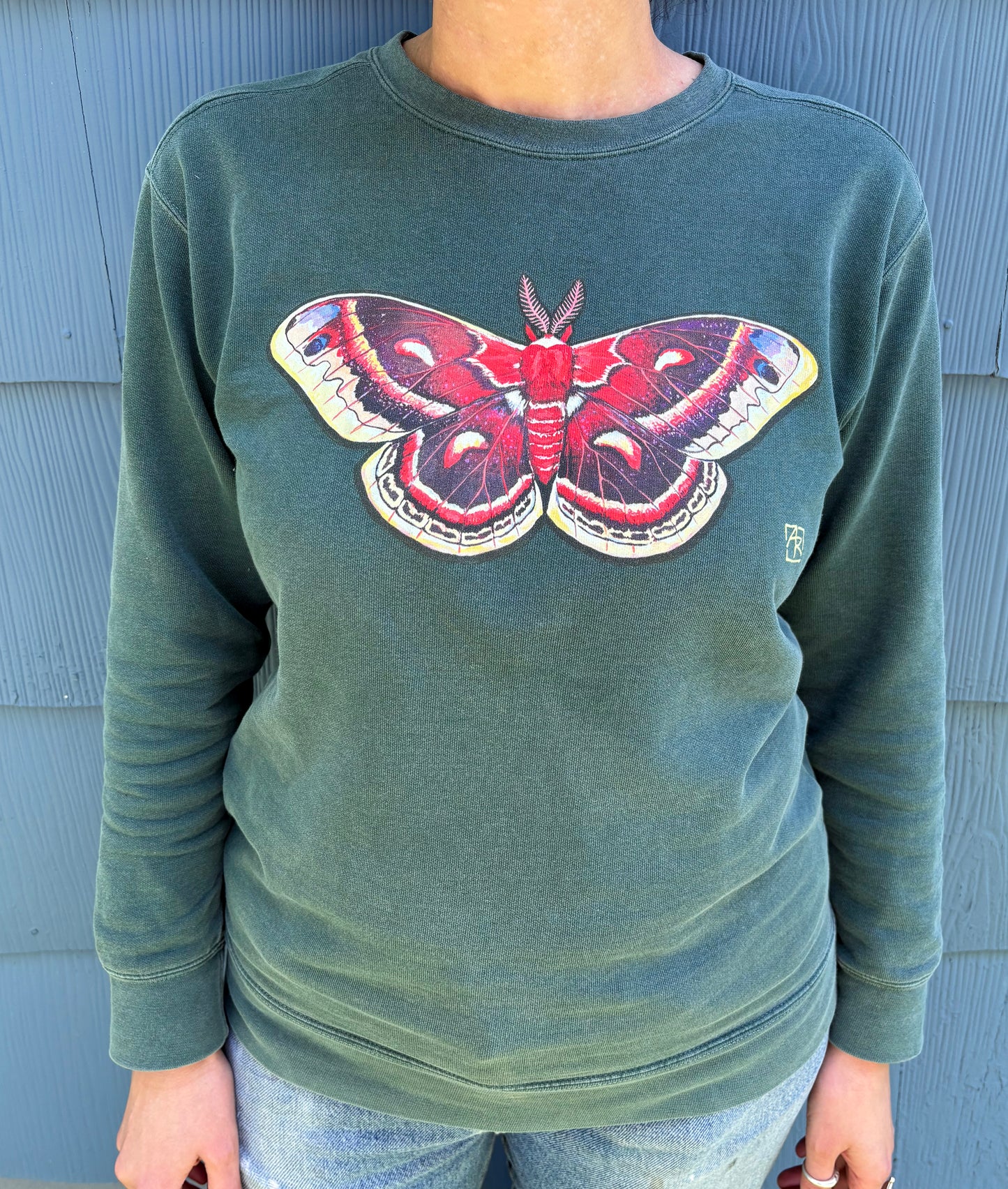 Cecropia Moth unisex garment-dyed sweatshirt