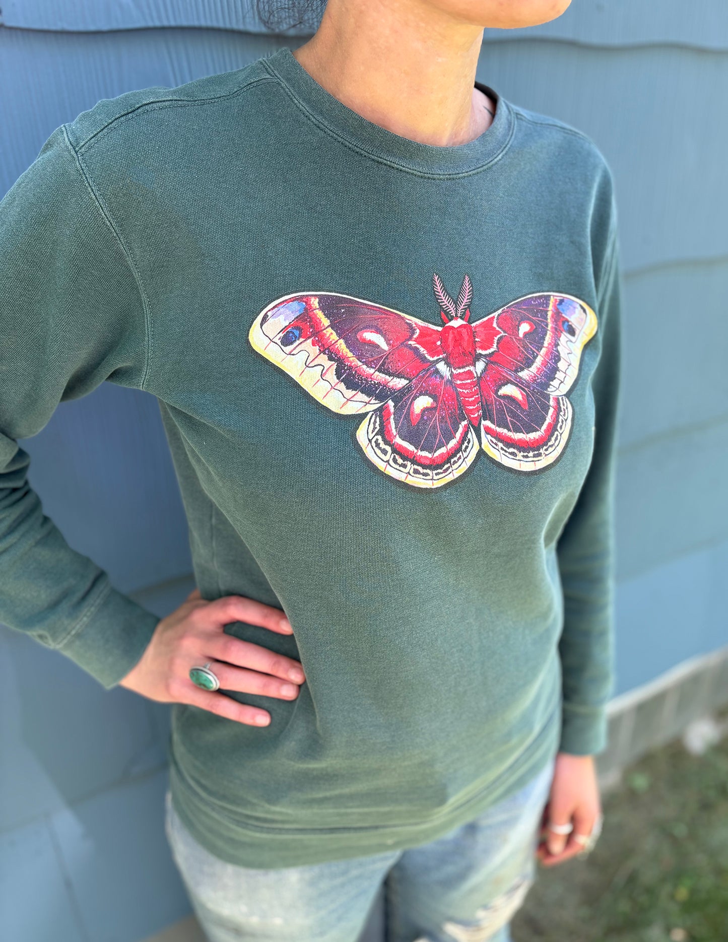 Cecropia Moth unisex garment-dyed sweatshirt