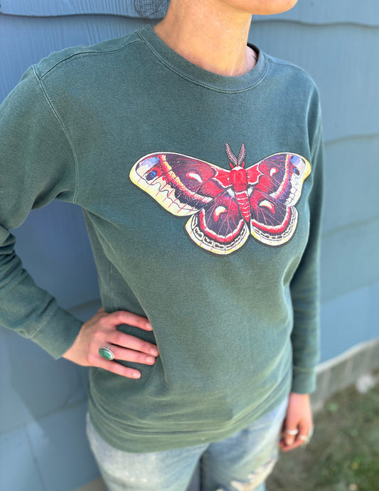 Cecropia Moth unisex garment-dyed sweatshirt