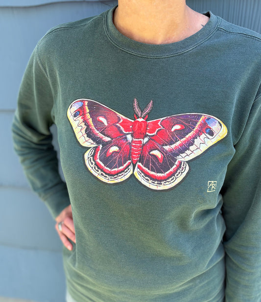 Cecropia Moth unisex garment-dyed sweatshirt