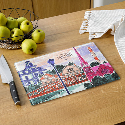 Fairport NY 11"x15" tempered glass cutting board