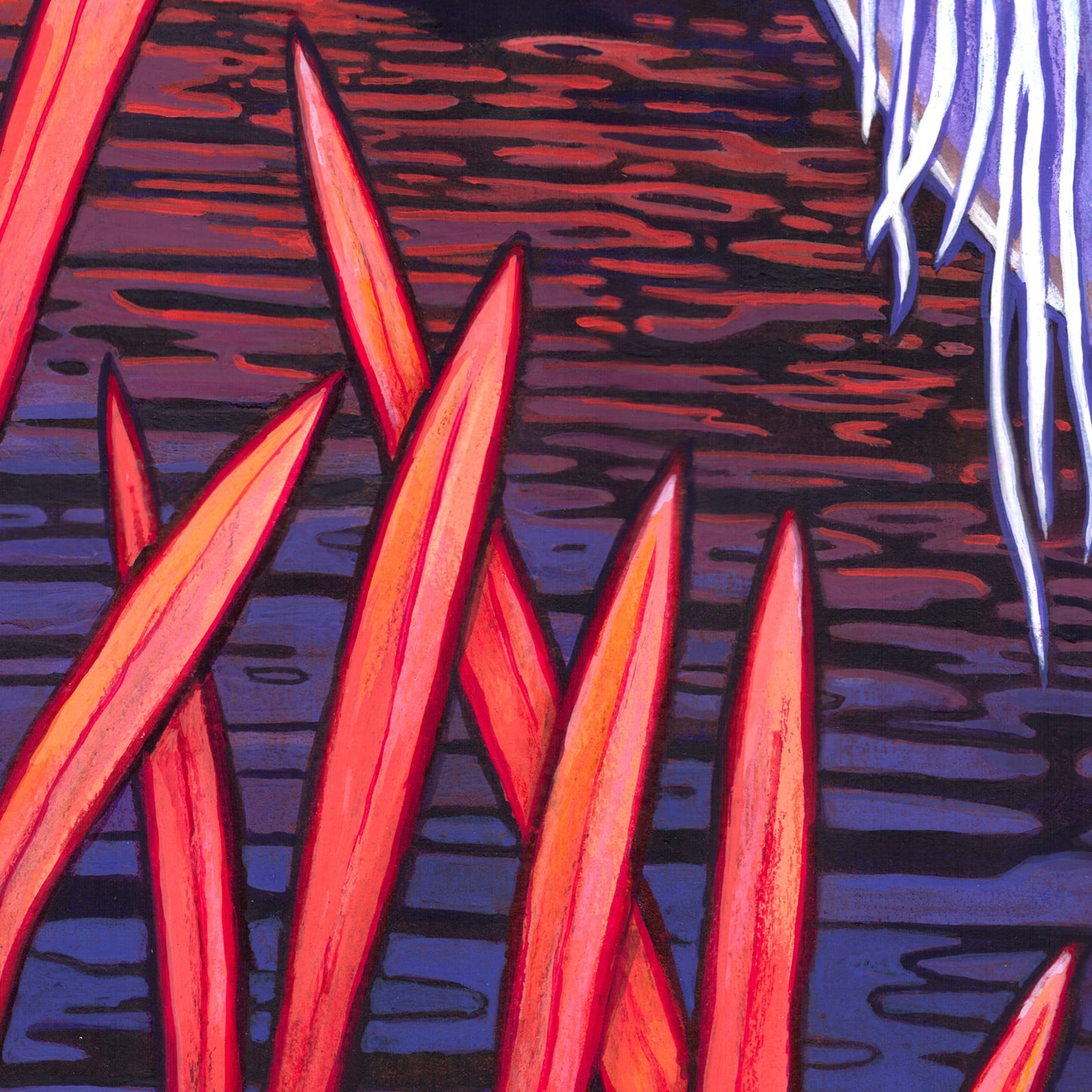 'Water's Edge' great blue heron archival giclée print on cotton paper
