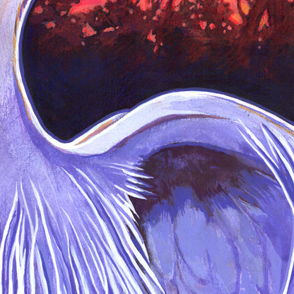 'Water's Edge' great blue heron archival giclée print on cotton paper