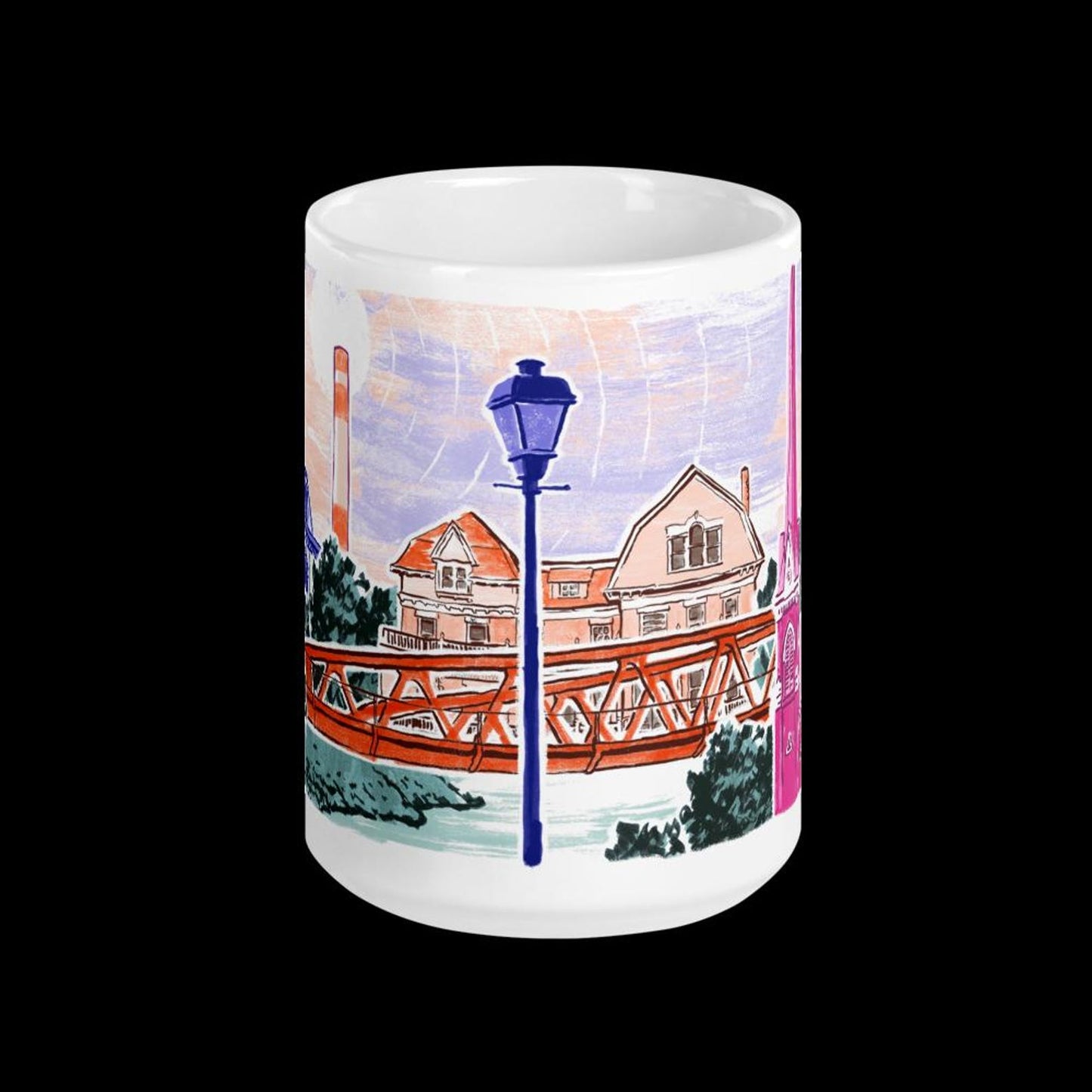 Fairport NY 15 oz ceramic mug | Fairport Liftbridge, Erie Canal