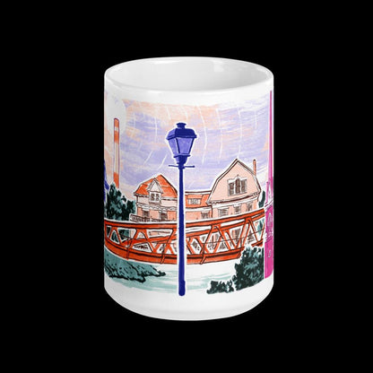 Fairport NY 15 oz ceramic mug | Fairport Liftbridge, Erie Canal