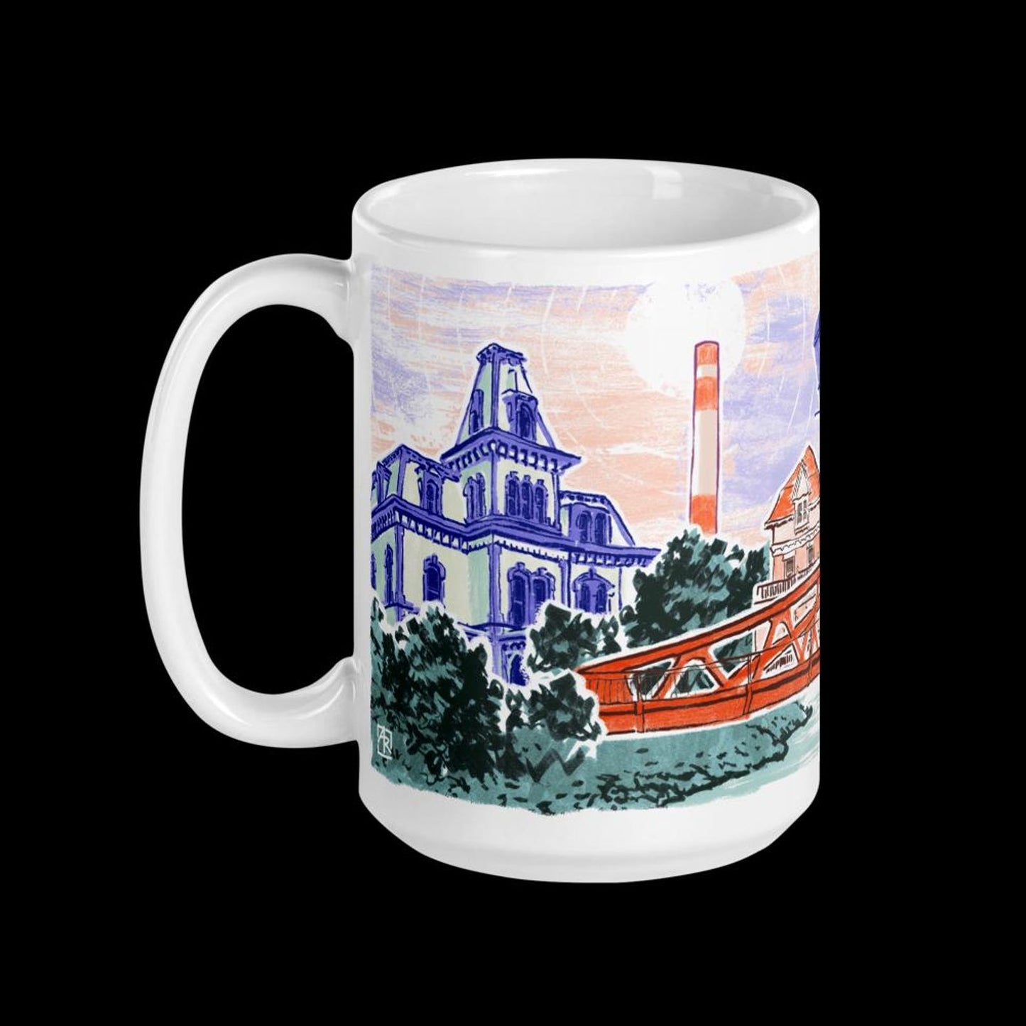 Fairport NY 15 oz ceramic mug | Fairport Liftbridge, Erie Canal