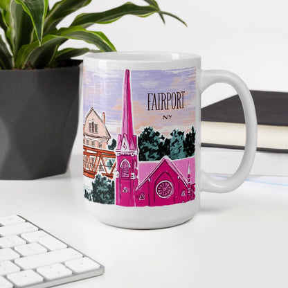 Fairport NY 15 oz ceramic mug | Fairport Liftbridge, Erie Canal