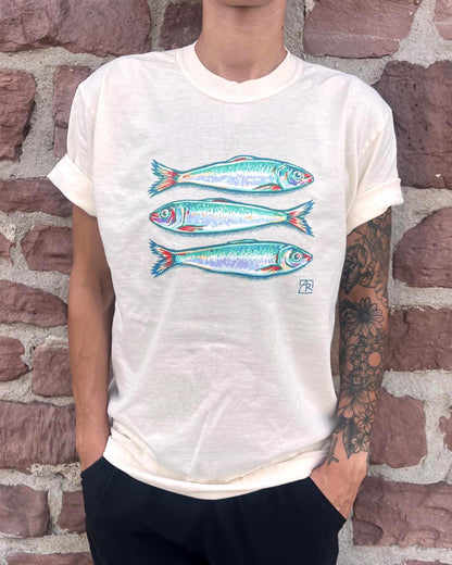 Sardines fish 100% cotton garment-dyed heavyweight t-shirt