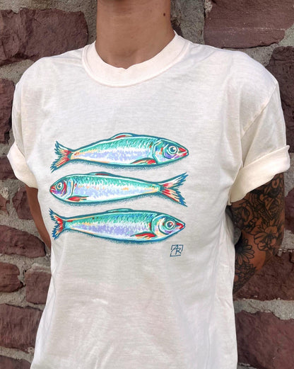 Sardines fish 100% cotton garment-dyed heavyweight t-shirt