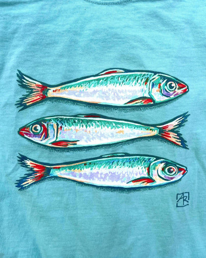 Sardines fish 100% cotton garment-dyed heavyweight t-shirt