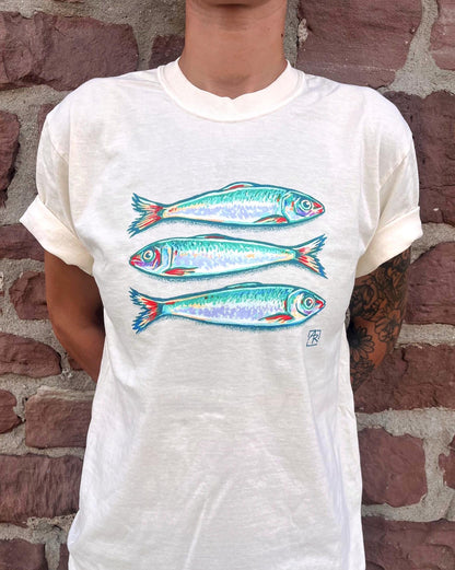Sardines fish 100% cotton garment-dyed heavyweight t-shirt