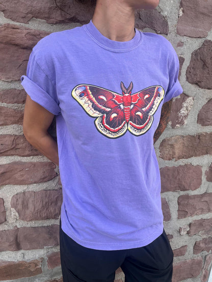 Cecropia moth 100% cotton garment-dyed heavyweight t-shirt