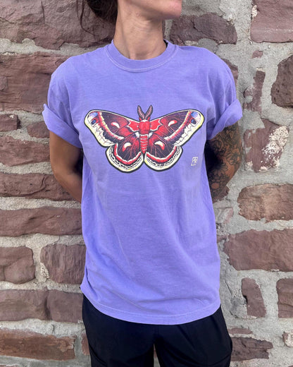 Cecropia moth 100% cotton garment-dyed heavyweight t-shirt