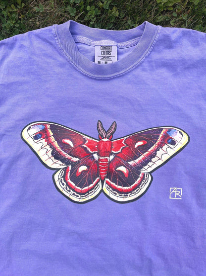 Cecropia moth 100% cotton garment-dyed heavyweight t-shirt