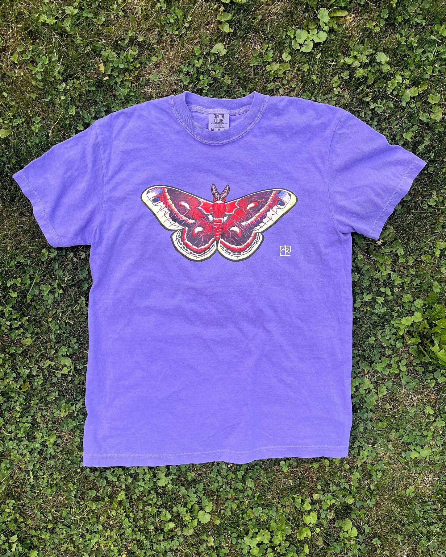 Cecropia moth 100% cotton garment-dyed heavyweight t-shirt