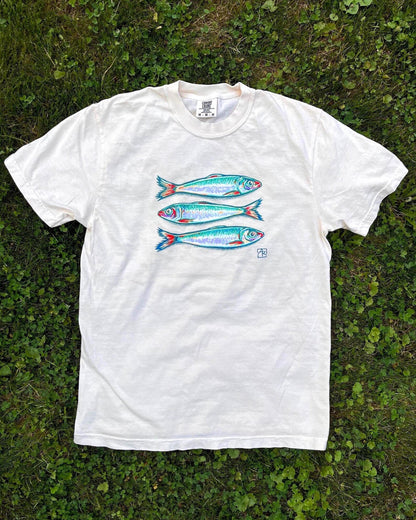 Sardines fish 100% cotton garment-dyed heavyweight t-shirt