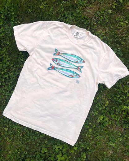 Sardines fish 100% cotton garment-dyed heavyweight t-shirt