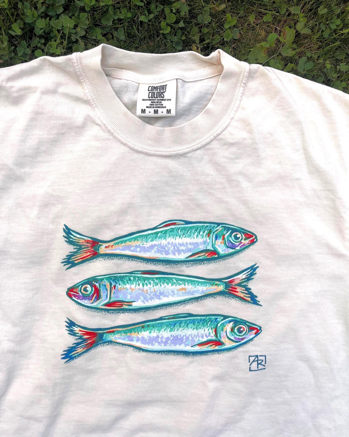 Sardines fish 100% cotton garment-dyed heavyweight t-shirt