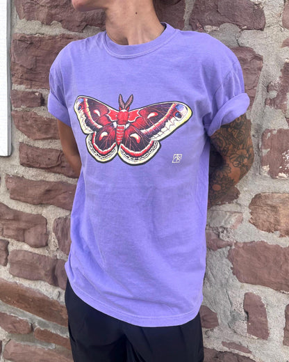 Cecropia moth 100% cotton garment-dyed heavyweight t-shirt